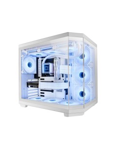 Mars Gaming MC-3TCORE, Caja Gaming Custom ATX, Triple Ventana Cristal Templado Extraíble, Cámara Dual, Semitorre Compatible con 2