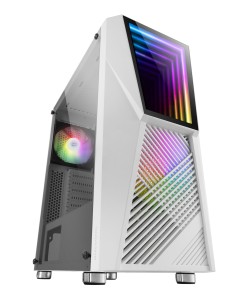 Mars Gaming MC777W, Caja PC Gaming, Infinity Mirror ARGB, Cristal Templado, 2xVentilador Chroma ARGB, Blanco