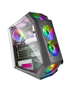 Mars Gaming MC51, Caja PC Gaming ATX, Doble Cristal Templado, 5x Ventilador RGB 12cm, Negro 2