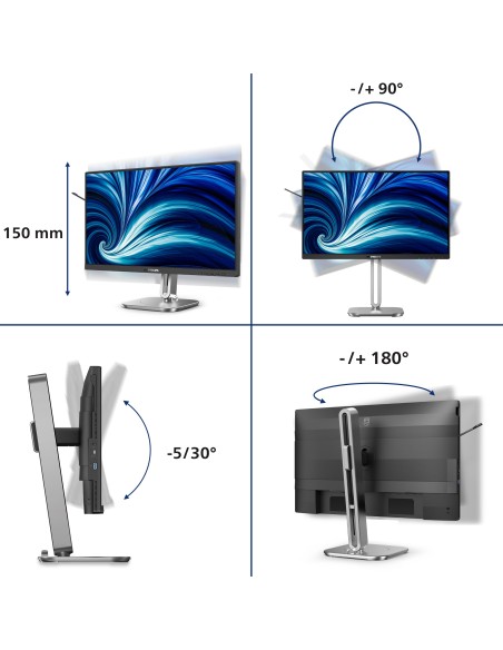 Philips 4000 series 24B2N4200 00 pantalla para PC 60,5 cm (23.8") 1920 x 1080 Pixeles Full HD LCD Gris