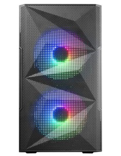 Mars Gaming MC-ME, Caja Gaming Compacta MicroATX, Ventana Lateral Completa Cristal Templado, Diseño Frontal Total-Mesh