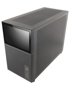 Mars Gaming MC-LCD, Caja PC Compacta Micro-ATX, Pantalla LCD IPS 8", Rejilla Mesh Lateral, Superior y Frontal, Ventana Lateral
