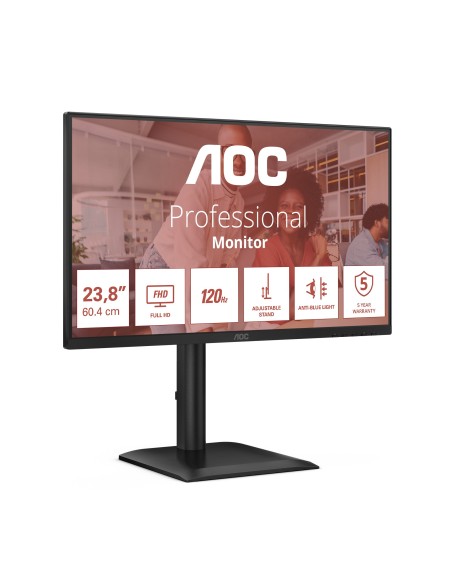 AOC 24E4U pantalla para PC 60,5 cm (23.8") 1920 x 1080 Pixeles Full HD LED Negro