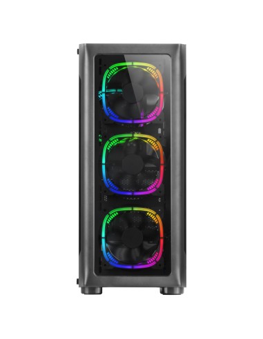 Mars Gaming MC-NEO, Torre Gaming XXL E-ATX, Ventana Lateral y Frontal Cristal Templado, 4X Ventiladores ARGB 120mm + Ventilador