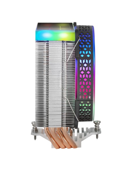 Mars Gaming MCPU-VR Negro, Disipador CPU, Doble Espejo Infinito ARGB, 4 Heatpipes HCT, TDP 180W, Ventilador Ultra-silencioso