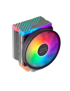 Mars Gaming Disipador CPU Dual ARGB, 4 Heatpipes HCT, TDP 160 W, Ventilador Ultra-silencioso PWM 11 cm, MCPU44