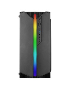 Mars Gaming MC-S1 Negro, Caja PC Compacta Gaming Micro-ATX, Iluminación ARGB 12 Modos, Ventilador FRGB, Ventana Lateral Completa 2