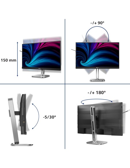 Philips 4000 series 27B2N4500 00 pantalla para PC 68,6 cm (27") 2560 x 1440 Pixeles Quad HD LCD Gris