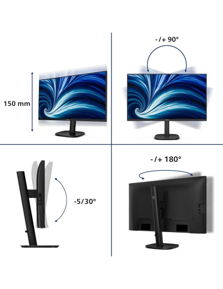 Philips 3000 series 27B2U3601 00 pantalla para PC 68,6 cm (27") 2560 x 1440 Pixeles Quad HD LCD Negro