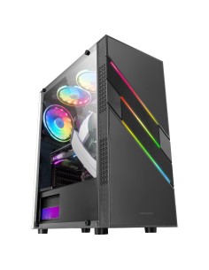 Mars Gaming MC-U3, Caja PC Gaming ATX XL, Frontal Triple ARGB, Ventilador 12cm ARGB, Ventana Cristal Templado, Negro