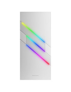 Mars Gaming MC-U3, Caja PC Gaming ATX XL, Frontal Triple ARGB, Ventilador 12cm ARGB, Ventana Cristal Templado, Blanco 2