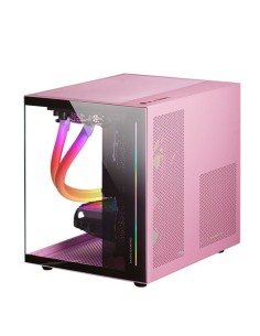 Mars Gaming MC-VIEW Rosa, Caja Minitorre Gaming Micro-ATX, Cristal Templado 90° Sin Marco, Estructura Modular Doble Cámara,