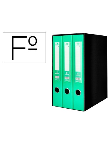 Liderpapel MD36 carpeta Caja de cartón, Cloruro de polivinilo (PVC) Negro, Verde