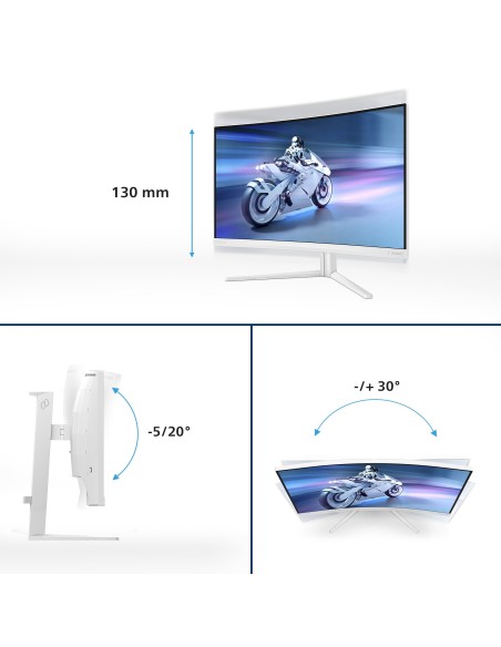 Philips Evnia 5000 27M2C5501 00 pantalla para PC 68,6 cm (27") 2560 x 1440 Pixeles Quad HD LCD Blanco