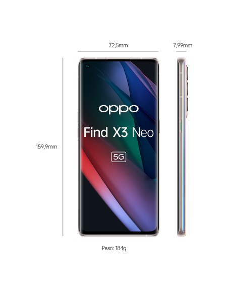 OPPO Find X3 Neo 16,6 cm (6.55") SIM doble ColorOS 11.1 5G USB Tipo C 12 GB 256 GB 4500 mAh Plata