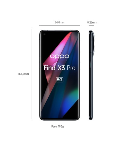 OPPO Find X3 Pro 17 cm (6.7") SIM doble Android 11 5G USB Tipo C 12 GB 256 GB 4500 mAh Negro