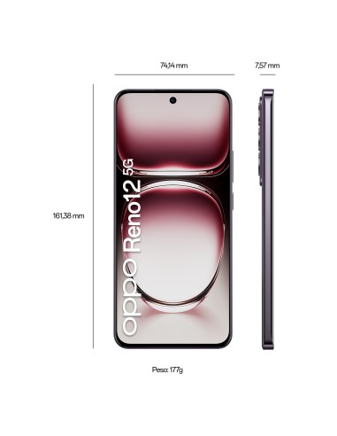OPPO Reno12 5G 17 cm (6.7") SIM doble Android 14 USB Tipo C 12 GB 256 GB 5000 mAh Negro
