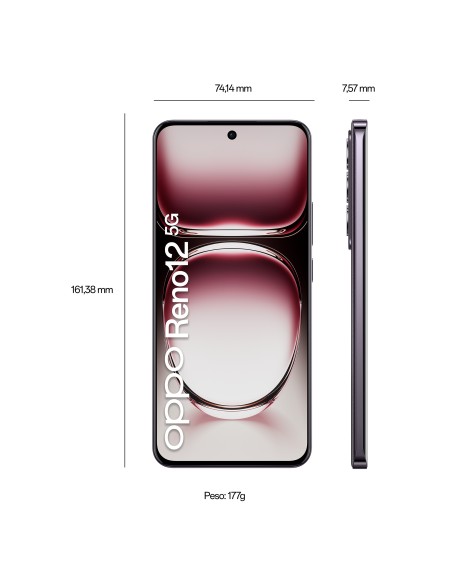 OPPO Reno12 5G 17 cm (6.7") SIM doble Android 14 USB Tipo C 12 GB 256 GB 5000 mAh Negro