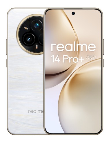 realme 14 Pro+ 5G 17,4 cm (6.83") SIM doble Android 15 USB Tipo C 12 GB 512 GB 6000 mAh Perlado, Blanco