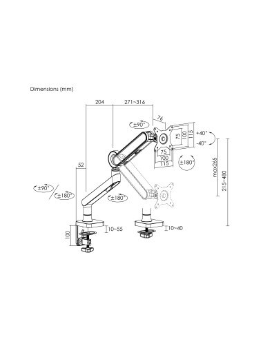 Equip Soporte de escritorio para monitor de 17«-35», blanco