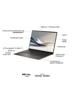 ASUS Zenbook S 14 OLED UX5406SA-PZ334W Copilot+ PC - Ordenador Portátil 14" 3K 120Hz (Intel Core Ultra 7 258V, 32GB RAM, 1TB 2