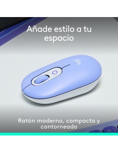Logitech POP Mouse, ratón inalámbrico Bluetooth compacto y portátil con botones programables y clics discretos, tecnología 2