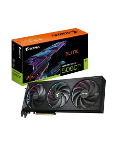 GIGABYTE AORUS GeForce RTX 5060 Ti ELITE 16G Tarjeta Gráfica – 16 GB GDDR7, 128 bits, PCI-E 5.0, 2722 MHz Frecuencia del