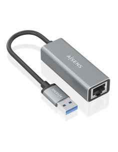 AISENS Conversor USB 3.0 a ethernet Gigabit 10 100 1000 Mbps, Gris, 15cm