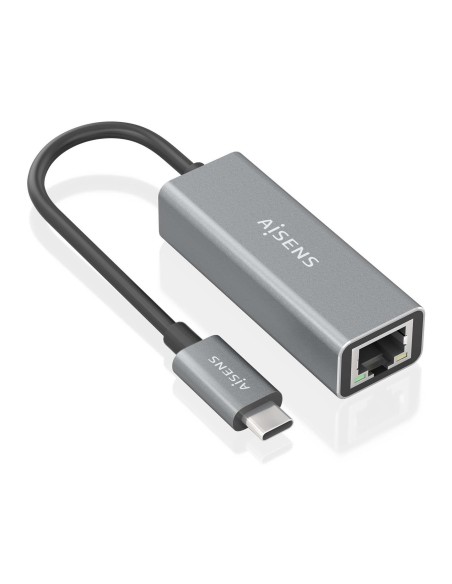 AISENS Conversor USB3.1 Gen1 USB-C a ethernet Gigabit 10 100 1000 Mbps, Gris, 15cm