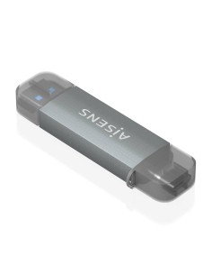 AISENS Lector de Tarjetas SD, Micro SD, MMC, RS-MMC, MMC Micro, USB-A y USB-C, Gris