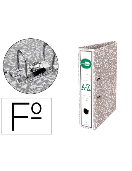 Liderpapel AZ05 carpeta de cartón Gris, Blanco
