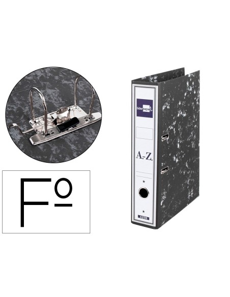 Liderpapel AZ06 carpeta de cartón Negro, Blanco