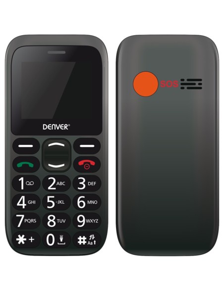 Denver BAS-18300M teléfono móvil 4,5 cm (1.77") 70 g Negro Teléfono para personas mayores