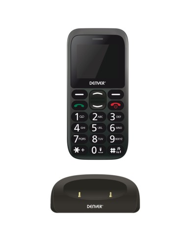 Denver BAS-18300M teléfono móvil 4,5 cm (1.77") 70 g Negro Teléfono para personas mayores