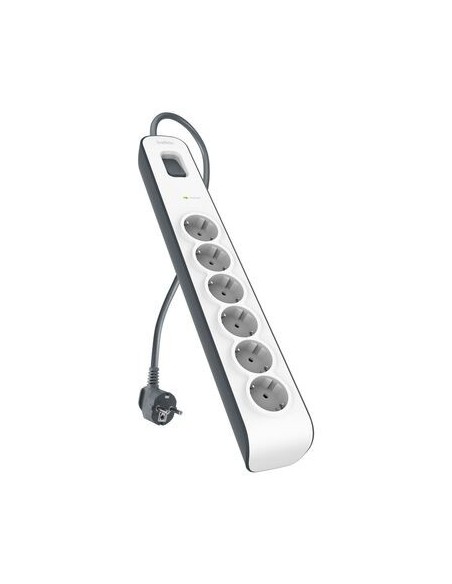 Belkin BSV603VF2M-V2 limitador de tensión Gris, Blanco 6 salidas AC