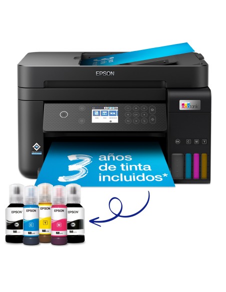 Epson EcoTank Impresora multifunción ET-3850 A4 con depósito de tinta, conexión Wi-Fi