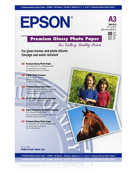Epson Premium Glossy Photo Paper, DIN A3, 255 g m², 20 hojas