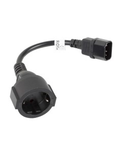 Lanberg CA-C14E-10CC-0018-BK cable de transmisión Negro 0,18 m C14 acoplador