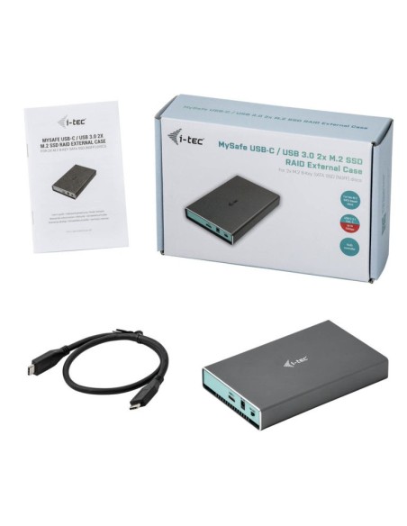 i-tec MySafe USB 3.0   USB-C 3.1 Gen. 2 Caja de dos bahías