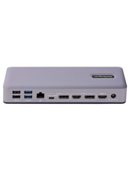 StarTech.com Docking Station USB-C 4K30 Triple  4K60 Doble - Modo Alt DP DP HDMI - Hub USB de 7 Puertos - PD 3.0 - GbE - Audio