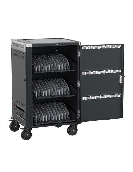 Ewent EW1701 carrito y armario de dispositivo portátil Armario de gestión y carga para dispositivos portátiles Negro, Gris