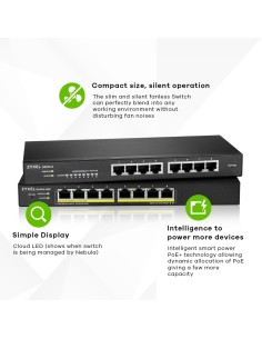 Zyxel GS1915-8EP Gestionado L2 Gigabit Ethernet (10 100 1000) Energía sobre Ethernet (PoE) Negro 2