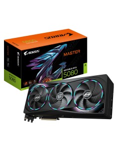 GIGABYTE AORUS GeForce RTX 5080 MASTER 16G Tarjeta Gráfica - 16GB GDDR7, 256 bits, PCI-E 5.0, 2805MHz Core Clock, 3 x