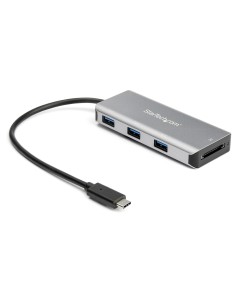 StarTech.com Hub Ladrón USB-C de 3 Puertos 10Gbps y Lector de Tarjetas de Memoria Flash SD - con 3 Puertos USB-A y 1 Ranura SD