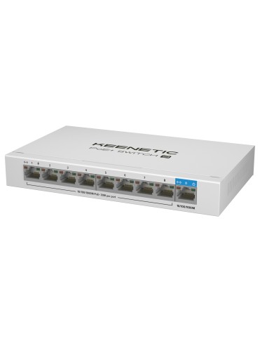 Keenetic PoE+ Switch 9 Switch Gigabit de 9 puertos con 8 puertos PoE+ y asignación de energía de 120 W