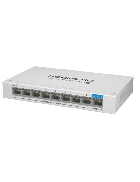 Keenetic PoE+ Switch 9 Switch Gigabit de 9 puertos con 8 puertos PoE+ y asignación de energía de 120 W