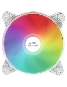 Mars Gaming MFD, Ventilador de PC 120mm RGB, Ultrasilencioso 14dB, Molex, Transparente