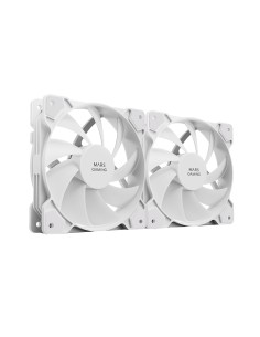 Mars Gaming MF-PROX2 Blanco, Kit 2 Ventiladores 120mm, Sistema Anti-vibraciones, Ultra-silenciosos, Doble Conexión 3PIN + 4PIN