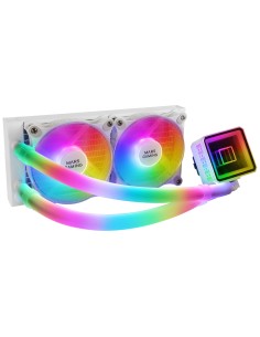 Mars Gaming ML-ULTRA240 Blanco, Refrigeración Líquida CPU, TDP 500W, Espejo Infinito, 2 Ventiladores Silenciosos FDB ARGB,