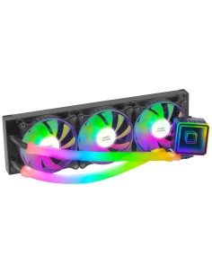 Mars Gaming ML-ULTRA360 Negro, Refrigeración Líquida CPU, TDP 650W, Espejo Infinito, 3 Ventiladores Silenciosos FDB ARGB, Tubos